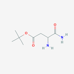 molecular formula C8H16N2O3 B8305750 Tert-butyl 3-amino-3-carbamoylpropanoate 