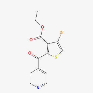 molecular formula C13H10BrNO3S B8305793 Ethyl 4-bromo-2-isonicotinoylthiophene-3-carboxylate 