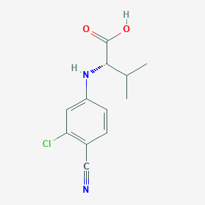 molecular formula C12H13ClN2O2 B8305860 N-(3-chloro-4-cyanophenyl)valine 