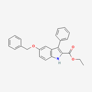 molecular formula C24H21NO3 B8305871 5-benzyloxy-3-phenyl-1H-2-indole-carboxylic acid ethylester 