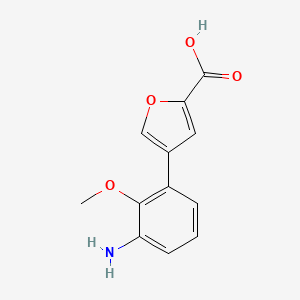 molecular formula C12H11NO4 B8305875 4-(3-Amino-2-methoxy-phenyl)-furan-2-carboxylic acid 