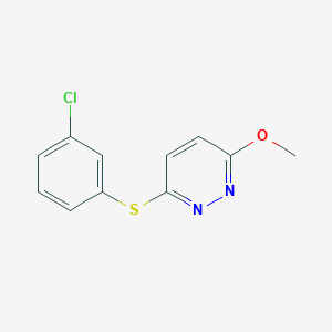 molecular formula C11H9ClN2OS B8305915 3-(3-Chloro-phenylsulfanyl)-6-methoxy-pyridazine 