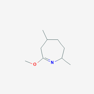 molecular formula C9H17NO B8305940 3,4,5,6-Tetrahydro-7-methoxy-2,5-dimethyl-2h-azepine 