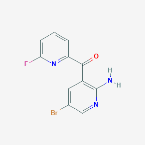 molecular formula C11H7BrFN3O B8305953 (2-Amino-5-bromopyridin-3-yl)(6-fluoropyridin-2-yl)methanone 