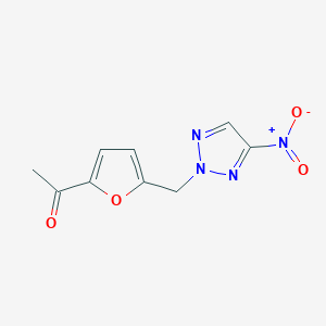 molecular formula C9H8N4O4 B8305968 1-[5-(4-Nitro-[1,2,3]triazol-2-ylmethyl)-furan-2-yl]-ethanone 