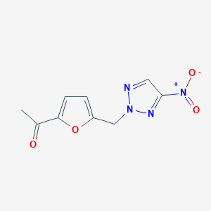 molecular formula C9H8N4O4 B8305968 1-[5-(4-nitro-[1,2,3]triazol-2-ylmethyl)-furan-2-yl]ethanone 