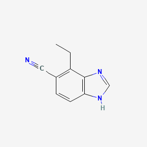 molecular formula C10H9N3 B8306016 4-ethyl-1H-benzo[d]imidazole-5-carbonitrile 