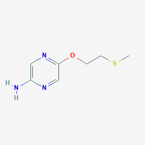 molecular formula C7H11N3OS B8306046 5-[2-(Methylthio)ethoxy]pyrazin-2-amine 