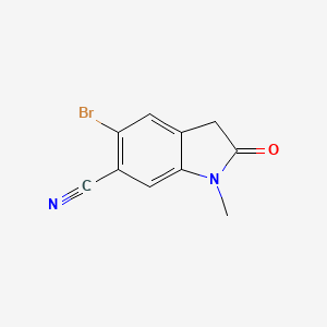 molecular formula C10H7BrN2O B8306107 5-bromo-1-methyl-2-oxo-2,3-dihydro-1H-indole-6-carbonitrile 
