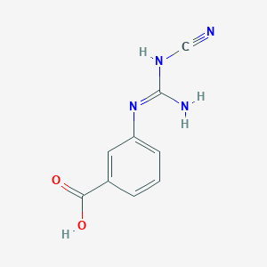 molecular formula C9H8N4O2 B8306142 3-[(N'-cyanocarbamimidoyl)amino]benzoic acid 
