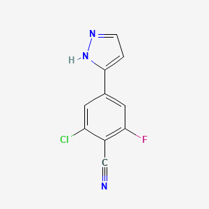 2-chloro-6-fluoro-4-(1H-pyrazol-3-yl)benzonitrile