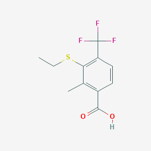molecular formula C11H11F3O2S B8306189 3-Ethylthio-2-methyl-4-trifluoromethylbenzoic acid CAS No. 1070761-72-6