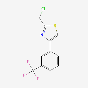 molecular formula C11H7ClF3NS B8306207 2-(Chloromethyl)-4-[3-(trifluoromethyl)phenyl]-1,3-thiazole 