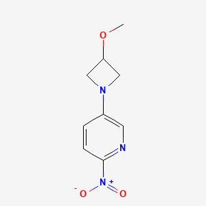 molecular formula C9H11N3O3 B8306232 5-(3-Methoxyazetidin-1-yl)-2-nitropyridine 