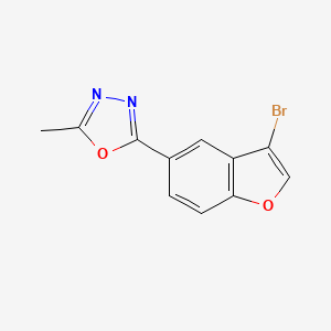 molecular formula C11H7BrN2O2 B8306253 2-(3-Bromo-1-benzofuran-5-yl)-5-methyl-1,3,4-oxadiazole 