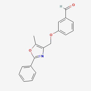 molecular formula C18H15NO3 B8306280 3-(5-Methyl-2-phenyl-4-oxazolylmethoxy)benzaldehyde 