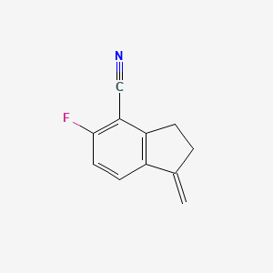 molecular formula C11H8FN B8306334 5-fluoro-1-methylidene-2,3-dihydro-1H-indene-4-carbonitrile 