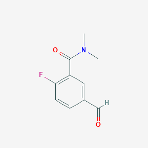 molecular formula C10H10FNO2 B8306370 2-Fluoro-5-formyl-N,N-dimethylbenzamide 