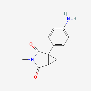 molecular formula C12H12N2O2 B8306463 1-(4-Aminophenyl)-3-methyl-3-azabicyclo[3.1.0]hexane-2,4-dione 