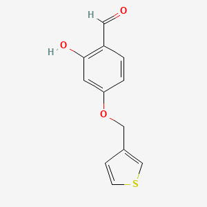 molecular formula C12H10O3S B8306478 2-Hydroxy-4-(3-thienylmethoxy)benzaldehyde 