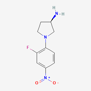 molecular formula C10H12FN3O2 B8306516 (R)-1-(2-fluoro-4-nitro-phenyl)-pyrrolidin-3-ylamine 