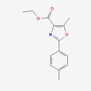 molecular formula C14H15NO3 B8306531 Ethyl 5-methyl-2-p-tolyloxazole-4-carboxylate 