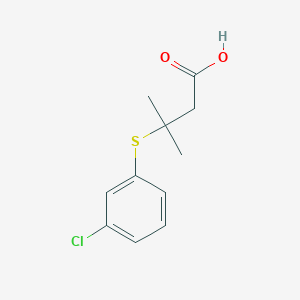 molecular formula C11H13ClO2S B8306535 3-(3-Chlorophenylthio)-3-methylbutanoic acid 