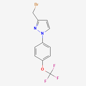 molecular formula C11H8BrF3N2O B8306547 3-(bromomethyl)-1-[4-(trifluoromethoxy)phenyl]-1H-pyrazole 