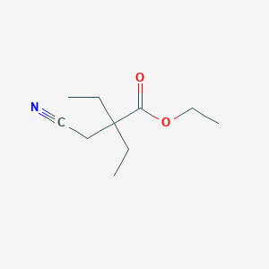 molecular formula C10H17NO2 B8306562 Ethyl 2-cyanomethyl-2-ethylbutanoate 