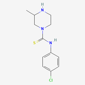 molecular formula C12H16ClN3S B8306575 N-(4-chlorophenyl)-3-methylpiperazine-1-carbothioamide 