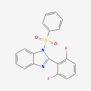 molecular formula C19H12F2N2O2S B8306578 1-(Benzenesulfonyl)-2-(2,6-difluorophenyl)benzimidazole 