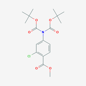 molecular formula C18H24ClNO6 B8306614 methyl-2-chloro-4-(bis-Boc-amino)-benzoate 