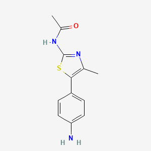 molecular formula C12H13N3OS B8306655 N-[5-(4-amino-phenyl)-4-methyl-thiazol-2-yl]-acetamide 