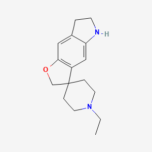 molecular formula C16H22N2O B8306674 1'-Ethyl-2,3,6,7-tetrahydrospiro[furo[2,3-f]indole-3,4'-piperidine] 