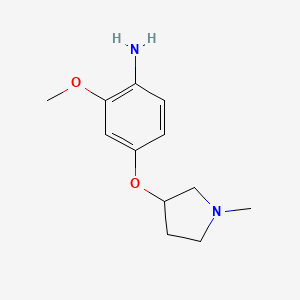 molecular formula C12H18N2O2 B8306702 2-Methoxy-4-(1-methylpyrrolidin-3-yl)oxyaniline 