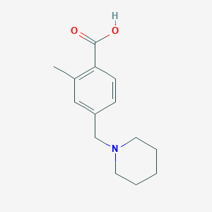 molecular formula C14H19NO2 B8306703 2-Methyl-4-(piperidin-1-ylmethyl)benzoic acid 