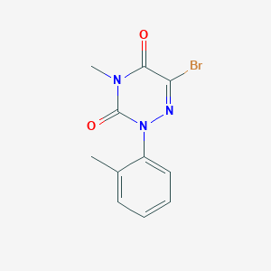 molecular formula C11H10BrN3O2 B8306748 6-bromo-4-methyl-2-o-tolyl-2H-[1,2,4]triazine-3,5-dione 