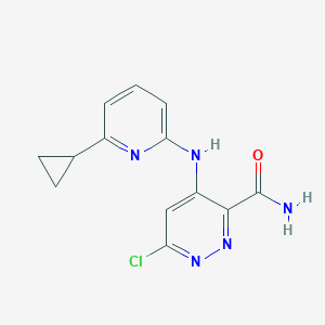 molecular formula C13H12ClN5O B8306753 6-Chloro-4-(6-cyclopropylpyridin-2-ylamino)pyridazine-3-carboxamide 