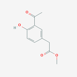 molecular formula C11H12O4 B8306757 Methyl 4-hydroxy-3-acetyl-phenylacetate 