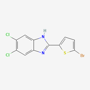 molecular formula C11H5BrCl2N2S B8306772 2-(2-Bromothiophen-5-yl)-5,6-dichlorobenzimidazole 