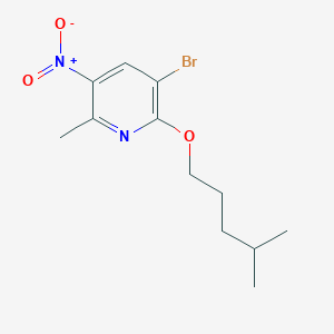 3-Bromo-6-methyl-2-(4-methyl-pentyloxy)-5-nitro-pyridine