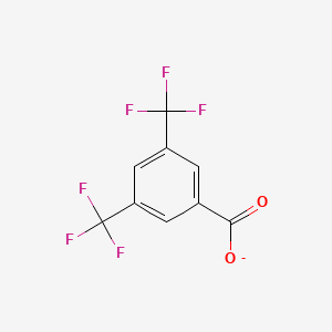 molecular formula C9H3F6O2- B8306798 3,5-Bis(trifluoromethyl)benzoate 