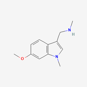 molecular formula C12H16N2O B8306843 6-methoxy-1-methyl-3-(methylaminomethyl)-1H-indole 