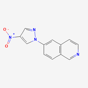 molecular formula C12H8N4O2 B8306851 6-(4-nitro-1H-pyrazol-1-yl)isoquinoline 