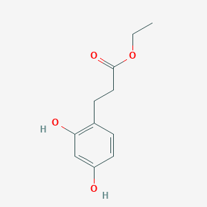 molecular formula C11H14O4 B8306961 Benzenepropanoic acid, 2,4-dihydroxy-, ethyl ester CAS No. 149747-03-5