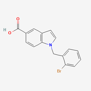 molecular formula C16H12BrNO2 B8306969 1-(2-bromobenzyl)-1H-indole-5-carboxylic acid 