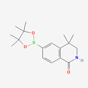 molecular formula C17H24BNO3 B8306987 4,4-Dimethyl-6-(4,4,5,5-tetramethyl-1,3,2-dioxaborolan-2-yl)-2,3-dihydroisoquinolin-1-one CAS No. 1396777-60-8