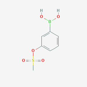 molecular formula C7H9BO5S B8306990 3-(Methylsulfonyloxy)phenylboronic acid 
