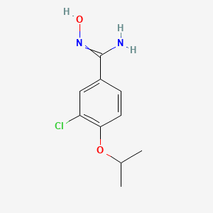 molecular formula C10H13ClN2O2 B8307002 3-chloro-N-hydroxy-4-isopropoxybenzamidine 