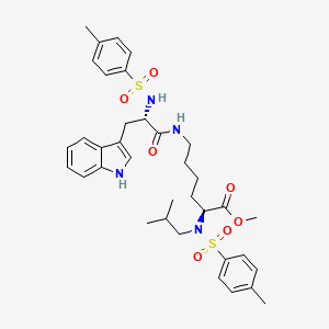 molecular formula C36H46N4O7S2 B8307015 methyl (2S)-6-[[(2S)-3-(1H-indol-3-yl)-2-(p-tolylsulfonylamino)propanoyl]amino]-2-[isobutyl(p-tolylsulfonyl)amino]hexanoate 